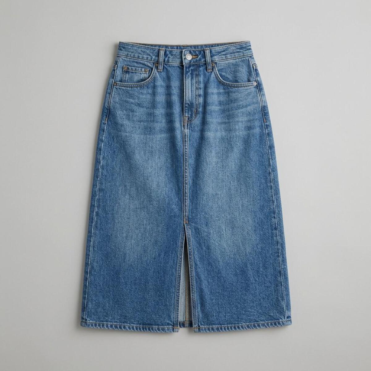 Denim Midi Skirt