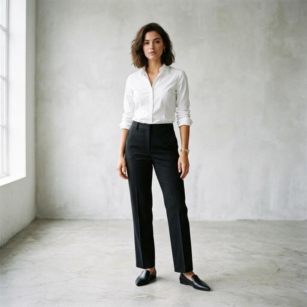 Straight Trousers Black