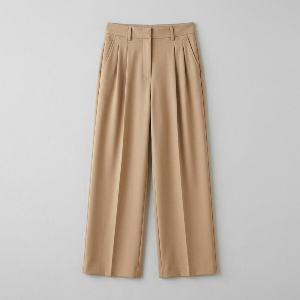 Wide Leg Trousers Beige