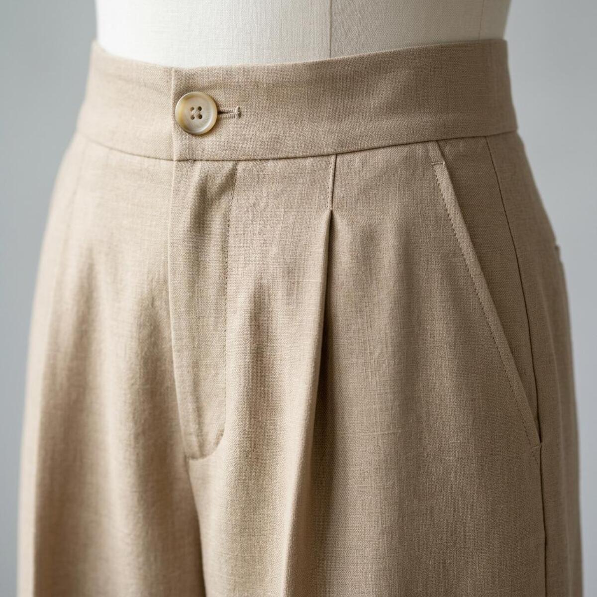 Wide Leg Trousers Beige